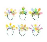 Niesel Diadema de Pascua para mujer, diademas de Pascua - 6 piezas para el cabello con forma de huevo de conejo y pollo, sombreros de Pascua | Accesorios para el cabello de peluquería lindos, pinzas