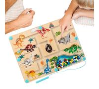 Niesel Laberinto magnético conteo, juguete de madera para motricidad fina | Tabla rompecabezas combinación de colores y conteo | Apto para niños, para uso en casa y de viaje con coche avión