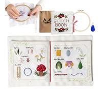 Niesel Libro de bordado - Guía portátil para técnicas de costura - Kit con diferentes patrones - Para mujeres y niñas amantes del bricolaje principiantes Creatividad con aguja