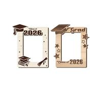 Niesel Marco para graduación | Juego de 2 piezas decorativas, marco con sombrero de graduación 12,7 x 8,9 cm, para estudiantes universitarios, estantería, salón, mesita de noche, apartamento