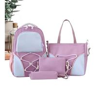 Niesel Mochila Estudiantil - Juego de 4 Bolsos para Libros - Estuche Mochila Cartulina Gran Capacidad para Universidad Chicas Adolescentes Material Escolar Libros Aula Compras Salidas Cortas