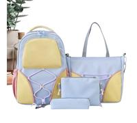 Niesel Mochilas Escolares Para Estudiantes - Juego de 4 Bolsos para Libros,Estuche Mochila Cartulina Gran Capacidad para Universidad Chicas Adolescentes Material Escolar Libros Aula Compras Salidas