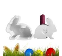 Niesel Molde de silicona para manualidades - Conejo de Pascua antiadherente - Molde para candelabro con forma de conejo, para cera, jabón, cemento, yeso, decoración de mesa y casa