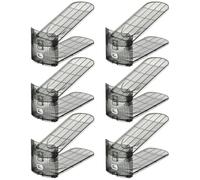 Niesel Organizador de zapatos, apilador de zapatos, 6 piezas, ajuste de altura, contenedor antideslizante de doble capa para puerta de almacenamiento, dormitorio, pared, entrada, garaje, armario