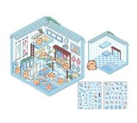 Niesel Pegatinas para el hogar, pegatinas de dibujos animados Capybara | Escenas divertidas de pegatinas de sala en miniatura | Crea tus propias pegatinas, bonitas pegatinas divertidas para el día