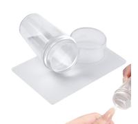 Niesel Sello de uñas de punta francesa, kit de herramientas de impresión de sellos de uñas de punta francesa de silicona, accesorios de arte de impresión de uñas de manicura para el hogar, salón