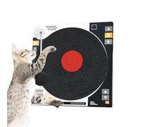 Niesel Tabla rascadora para gatos, tocadiscos retro atrapado en la pared, cartón rascador pegado con bola de resorte para gatos de interior, almohadilla rascadora con hierba gatera