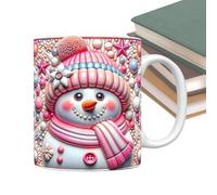 Niesel Taza de Navidad | Tazas de cerámica 3D de Navidad, 350 ml, diseño de muñeco de nieve 3D con asa, cocina, té, chocolate, cumpleaños, vacaciones, niñas, vacaciones