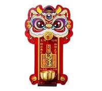 Niesel Timbre magnético de puerta | Adorno de león de madera para Año Nuevo Chino | Timbre magnético - Para oficina, tienda, casa, entrada, aula, dormitorio de garaje, frontal interior y exterior