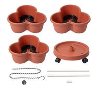 Niesel Tour de Jardinería Vertical,Apilable | Torre de Macetas 3 Niveles con Ruedas Desmontables para Verduras Flores Fresas Interior Exterior Balcón Terraza