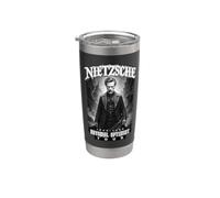 Nietzsche Heavy Metal Funny Philosophy Abismal Optimist Tour Vaso térmico de acero inoxidable de doble pared