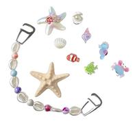 Nievajio 11 abalorios para zapatos de verano, bonita estrella de mar, hebilla decorativa con hebillas temáticas marinas, adecuada para zapatos de agujero de bricolaje y zapatillas