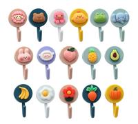 Nievajio 16 ganchos de plástico autoadhesivos coloridos para cocinas, baños, dormitorios y oficinas, herramientas de almacenamiento, accesorios para el hogar