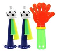 Nievajio 3 piezas para hacer ruido de bocina con 3 aplausos de mano, cuernos de fútbol, cuernos de animación de fanáticos para torneos de fútbol, partidos de fútbol, eventos escolares y recuerdos de