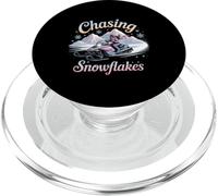 Nieve Chica Persiguiendo Copos De Nieve Jinete De Invierno PopSockets PopGrip para MagSafe