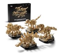 Nifeliz Colección Small de Esqueletos de Dinosaurio, 4 Maquetas de Fósiles para Adultos, Decoración de Escritorio, Regalo para Fans (1,101 Piezas, NF10360)