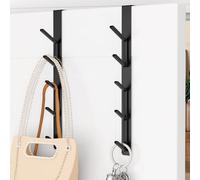 niffgaff - Gancho de puerta vertical para colgar ropa y toallas, aluminio negro - Lote de 2