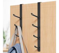 niffgaff Gancho vertical para puerta para colgar, gancho para puerta, gancho para colgar, para toallas y perchas, color negro, 2 unidades, 31,5 cm