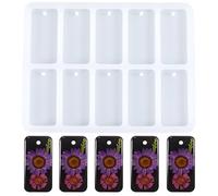 Nifocc 10 cavidades rectángulo molde de silicona rectángulo resina epoxi formas rectángulo llavero molde silicona molde joyas molde de fundición cristal molde con agujeros para manualidades DIY