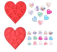 Nifocc 10 formas de corazón de silicona con forma de corazón para llaveros de silicona de amor, forma de corazón, molde para tartas de joyería para manualidades