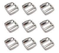 Nifocc 10 hebillas de bloqueo de escalera de metal, correas ajustables, hebillas de liberación ajustables de aleación de zinc para mochila, accesorios de correa de 1 pulgada, 25 mm, color plateado