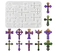 Nifocc 12 cavidades cruz resina epoxi formas colgante collar pendientes moldes de silicona joyas molde molde molde de fundición de cristal molde para manualidades DIY