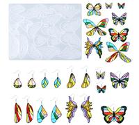 Nifocc 16 moldes de resina epoxi con forma de alas de mariposa, forma de alas de hada, colgantes, pendientes, moldes de silicona, molde de fundición de cristal, para manualidades