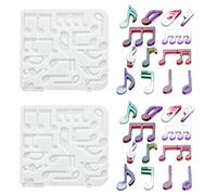 Nifocc 2 moldes de resina para notas musicales, colgantes de notas musicales, moldes de silicona para joyas, moldes de cristal con agujero para manualidades, aretes, collares, llaveros