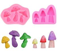 Nifocc 2 moldes de silicona para fondant, molde de hongos 3D, moldes para tartas, hongos, moldes para cupcakes, moldes de silicona, moldes de fundición para chocolate, magdalenas, dulces, dulces y