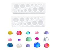 Nifocc 2 piezas cabujón resina epoxi forma joyas molde de resina fundida piedras preciosas molde de silicona cúpula de cristal molde de fundición redondo colgante resina molde para DIY manualidades