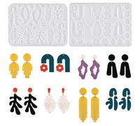 Nifocc 2 piezas de joyas de resina epoxi con forma de collar, pendientes, moldes de silicona, forma irregular, joyas, molde de fundición de cristal para manualidades