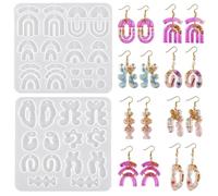 Nifocc 2 Piezas Joyas Resina Epoxi Formas Colgantes Collar Pendientes Moldes de Silicona Forma Irregular Joya Molde de Fundición de Cristal para Manualidades DIY - Estilo 2
