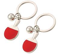 Nifocc 2 unids raqueta de tenis de mesa llavero mini pelota de tenis de mesa llavero de ping pong para amantes de los deportes amigos fiesta familiar Navidad Año Nuevo cumpleaños recuerdo creativo
