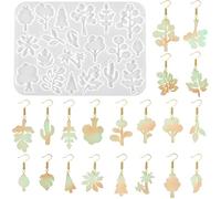 Nifocc 20 cavidades de resina epoxi, forma colgante, collar, pendientes, moldes de silicona, molde de fundición de cristal, molde para manualidades