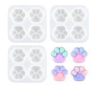 Nifocc 3 moldes de resina epoxi con forma de pata de oso, pendientes de silicona, para manualidades