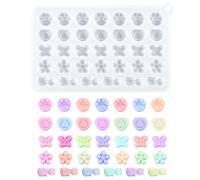 Nifocc 35 moldes de resina epoxi con forma de corazón, mariposas, flores, moldes para hornear, colgantes, pendientes, moldes de silicona, moldes de cristal, para manualidades