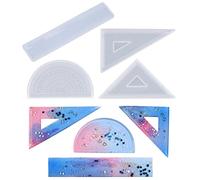 Nifocc 4 reglas de resina con forma de gobernador, molde de silicona, molde de fundición, regla triangular, molde de fundición para manualidades, papelería, joyas, manualidades, regalos hechos a mano