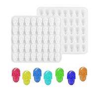 Nifocc 40pcs mini moldes de silicona de calavera con forma de calavera de resina epoxi para bricolaje, joyas, llaveros, pendientes