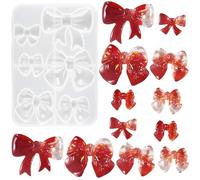 Nifocc 6 cavidades lazo resina epoxi formas pajarita fundición colgante collar pendientes moldes silicona molde cristal fundición molde para bricolaje DIY DIY