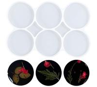 Nifocc 6 cavidades redondas de resina epoxi, forma de círculo, molde de silicona, llavero, molde de silicona, molde de fundición de cristal, molde para manualidades