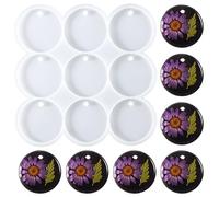 Nifocc 9 cavidades redondas de resina epoxi, forma de círculo, molde de silicona, llavero, molde de silicona, molde de fundición de cristal, molde con agujeros para manualidades