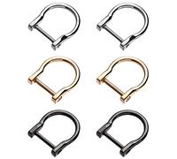 Nifocc Anillas en D de metal con hebillas en forma de D para mochila hebilla con tornillo extraíble gancho para bolso mochila cintas monedero cinturones equipaje 6 unidades color plateado y dorado