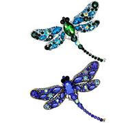 Nifocc Broches de Libélula con Diamantes de Imitación, Broche de Libélula de Cristal, Broche Vintage Elegante para Solapa y Sombreros, Acero Aleado