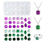 Nifocc Cabujón de resina epoxi con forma de colgante, collar, pendientes, anillo de silicona, piedras preciosas, molde de fundición, joyas, molde de fundición de cristal para manualidades