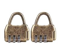 Nifocc Cerradura de combinación retro con código números digitales candado creativo en forma bolso para caja almacenamientocaja de regalo gabinete cajón maleta bolsa viaje 2 unidades bronce antiguo