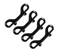 Nifocc - Ganchos de doble extremo de acero inoxidable con cierre de mosquetón de doble extremo de acero inoxidable, 4 unidades, color negro