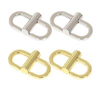 Nifocc Hebillas de metal ajustables cadena pequeña correa de clip corto para correa de cadena bandolera bolso - 4 piezas 2 colores, Dorado y plateado, M