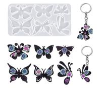 Nifocc Joyas de resina epoxi formas colgante collar pendientes moldes de silicona mariposa joyería resina molde molde molde de fundición de cristal molde para manualidades