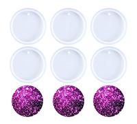 Nifocc Juego de 6 moldes redondos de silicona con agujeros para la creación de llaveros de resina