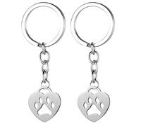 Nifocc Llavero con diseño de pata de perro 2 unidades diseño de pata de perro amuletos de la suerte para amantes de los perros amigos de la familia Navidad Año Nuevo cumpleaños recuerdo creativo